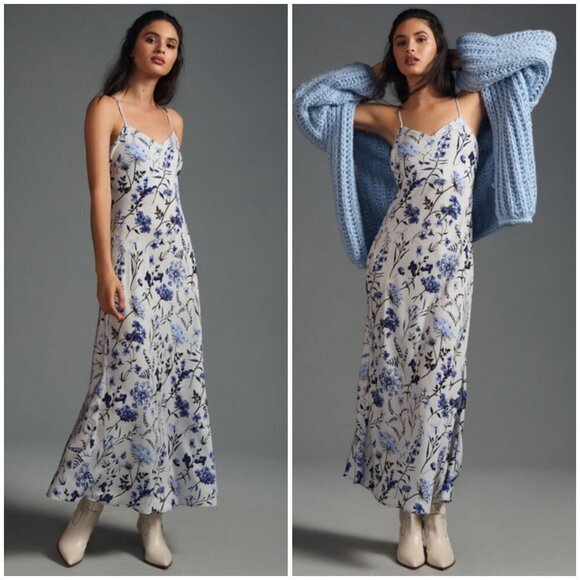 💕FAVORITE DAUGHTER💕 The Favorite Dress ~ Blue White Floral Print Medium M NWT - Picture 2 of 16